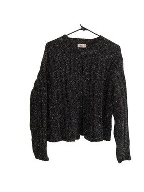Oona Womens Black Button-Up Cardigan Sweater Size M/L Wool Blend